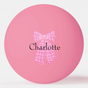 Gepersonaliseerde Gingham Roze Romantische Coquett Pingpongbal