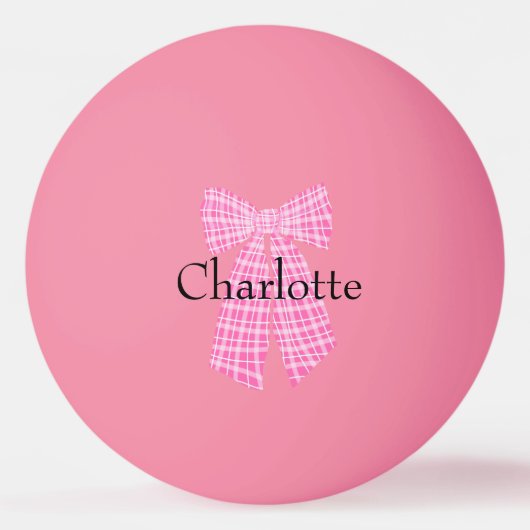 Gepersonaliseerde Gingham Roze Romantische Coquett Pingpongbal (Voorkant)