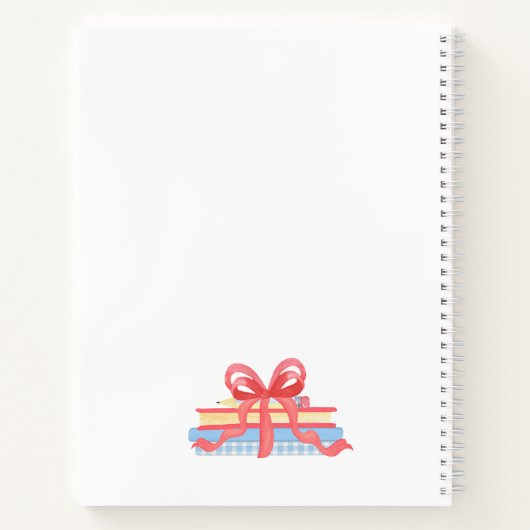 Gepersonaliseerde Gingham School Crest Notitieboek (Achterkant)