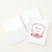 Gepersonaliseerde Gingham School Crest Notitieboek (Binnen)