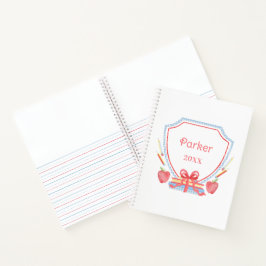 Gepersonaliseerde Gingham School Crest Notitieboek