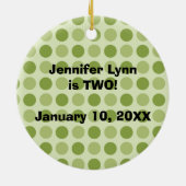 Gepersonaliseerde Giraffe 2e verjaardag Foto Ornam Keramisch Ornament (Achterkant)