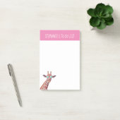 Gepersonaliseerde Giraffe afvuren om lijst roze te Post-it® Notes (Kantoor)