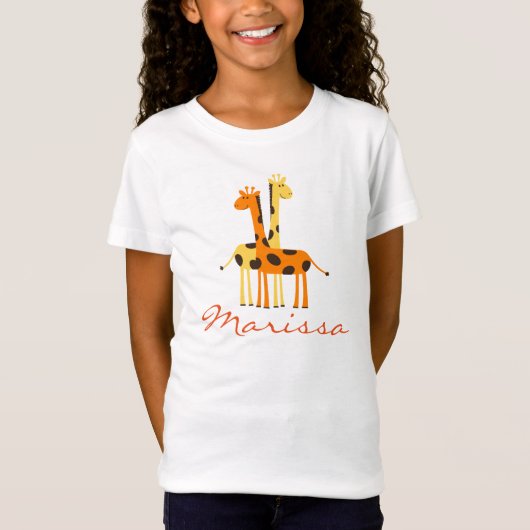 Gepersonaliseerde Giraffe Baby Gifts T-shirt (Voorkant)