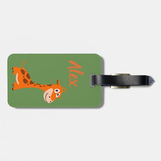 Gepersonaliseerde Giraffe Bagagelabel (Achterkant horizontaal)