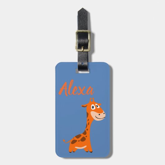 Gepersonaliseerde Giraffe Bagagelabel (Voorkant verticaal)