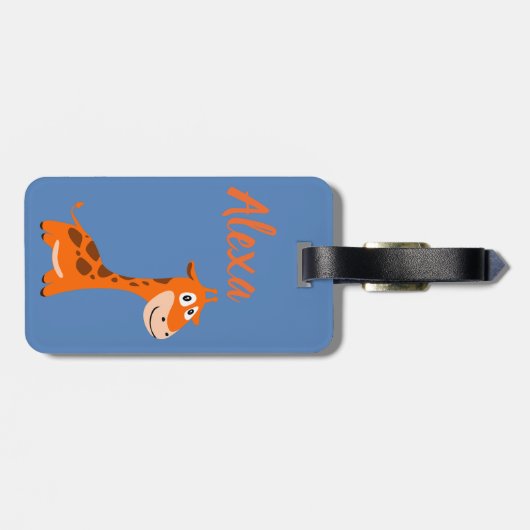 Gepersonaliseerde Giraffe Bagagelabel (Achterkant horizontaal)