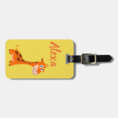 Gepersonaliseerde Giraffe Bagagelabel (Voorkant horizontaal)