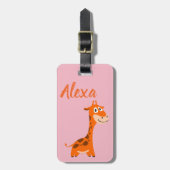 Gepersonaliseerde Giraffe Bagagelabel (Voorkant verticaal)