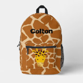 gepersonaliseerde Giraffe Bedrukte Rugzak (Voorkant)