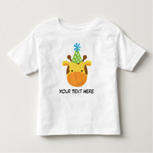 Gepersonaliseerde Giraffe Birthday T Shirt voor jo