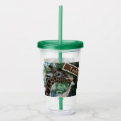 Gepersonaliseerde Giraffe Cup met deksel en stro Acryl Drinkbeker (Voorkant)