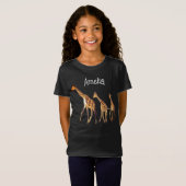 Gepersonaliseerde Giraffe Familie T-Shirt (Voorkant volledig)