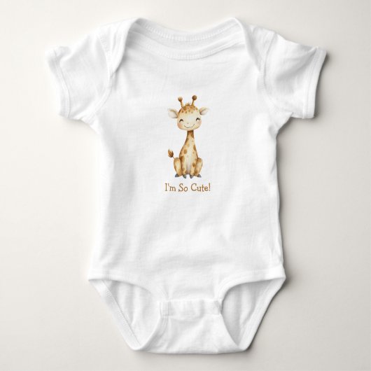 Gepersonaliseerde Giraffe genderneutraal Schattige Romper (Voorkant)