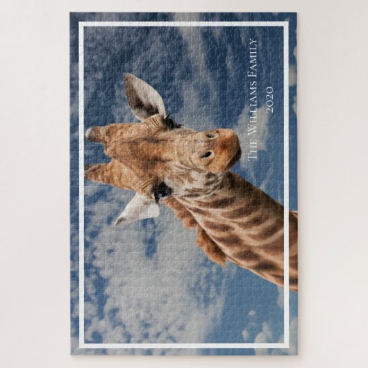 Gepersonaliseerde Giraffe Giant Legpuzzel (Verticaal)