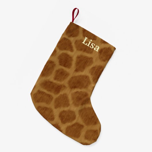 Gepersonaliseerde Giraffe kerstkous Kleine Kerstsok (Voorkant (Hangend))