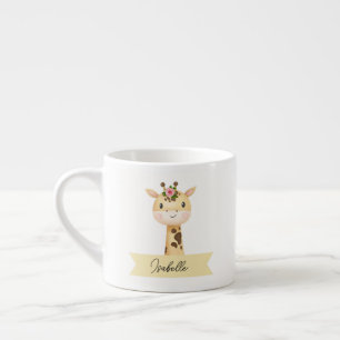 Gepersonaliseerde giraffe kinder espresso kop