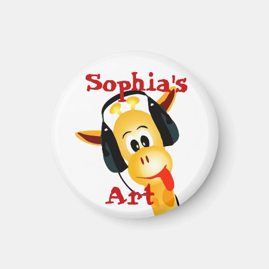 Gepersonaliseerde Giraffe-kindertekenmagneet Magneet (Voorkant)