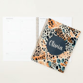 Gepersonaliseerde Giraffe Leopard Animal Print Planner (Display)
