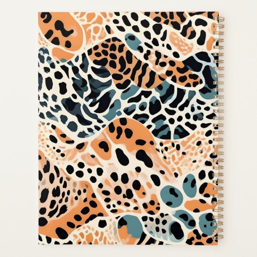 Gepersonaliseerde Giraffe Leopard Animal Print Planner (Achterkant)