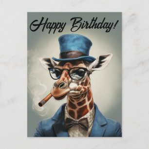 Gepersonaliseerde giraffe met hoge hoed Gefelicite Briefkaart
