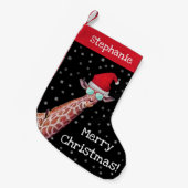 Gepersonaliseerde Giraffe met kerstvakantie Kleine Kerstsok (Voorkant (Hangend))