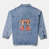 Gepersonaliseerde Giraffe Paar voor Valentijnsdag Denim Jacket (Achterkant)