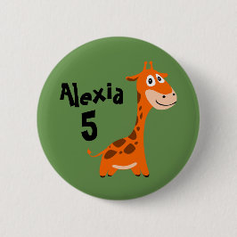 Gepersonaliseerde Giraffe Ronde Button 5,7 Cm