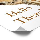 Gepersonaliseerde Giraffe Schattigee Waterverf kin Poster (Hoek)