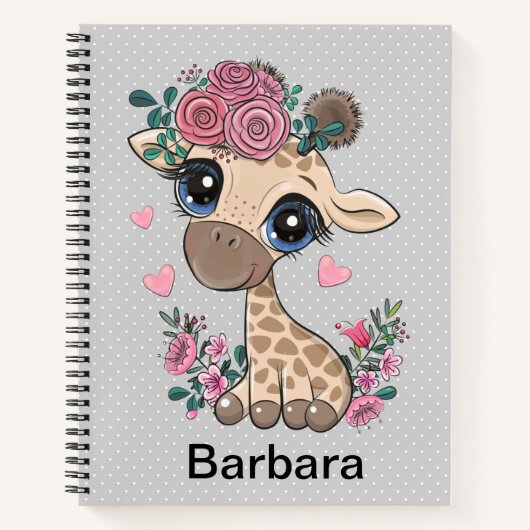 Gepersonaliseerde Giraffe schets Notitieboek (Voorkant)