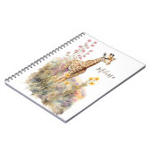 Gepersonaliseerde Giraffe School Kantoor Gift Notitieboek (Linkerzijde)