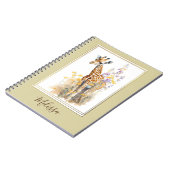 Gepersonaliseerde Giraffe School Kantoor Gift Notitieboek (Linkerzijde)