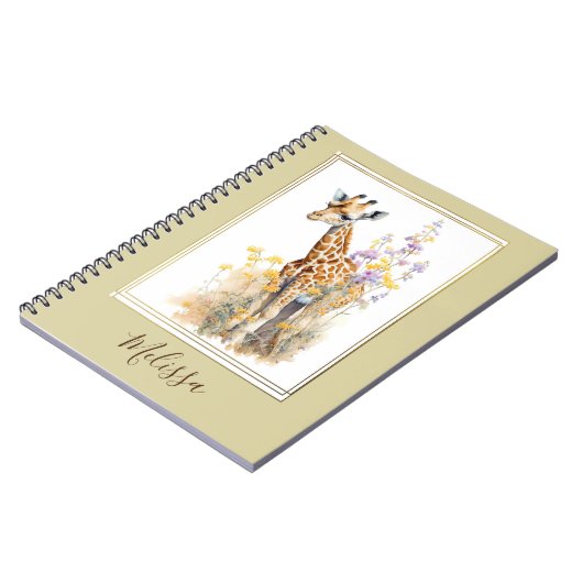 Gepersonaliseerde Giraffe School Kantoor Gift Notitieboek (Linkerzijde)