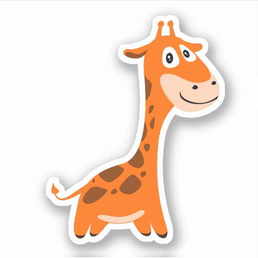 Gepersonaliseerde Giraffe Sticker (Voorkant)