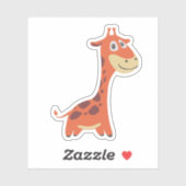 Gepersonaliseerde Giraffe Sticker (Vel)