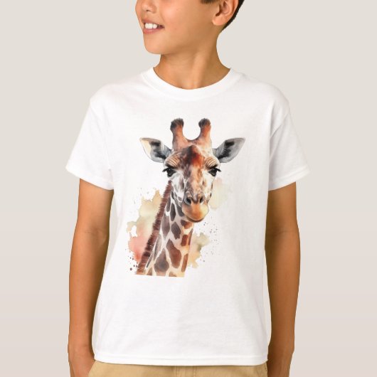 Gepersonaliseerde Giraffe T-shirt voor kinderen (Voorkant)