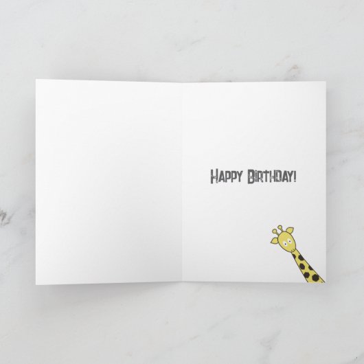 Gepersonaliseerde Giraffe Verjaardag Kaart (Binnen)