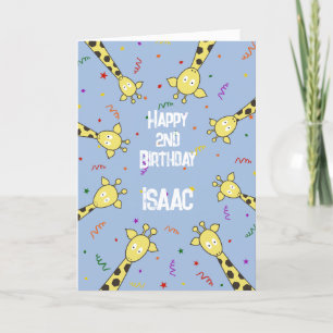 Gepersonaliseerde Giraffe Verjaardag Kaart