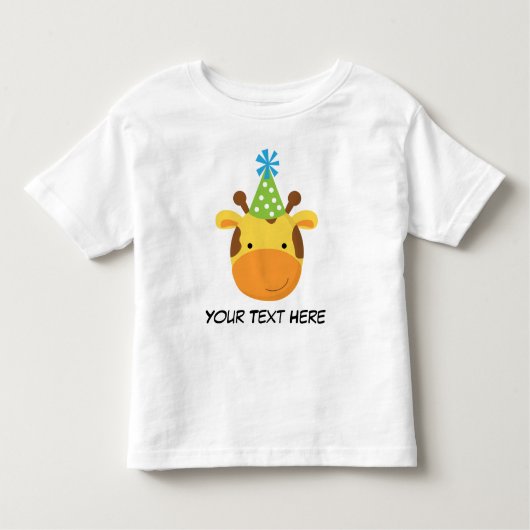 Gepersonaliseerde Giraffe Verjaardag T Shirt voor  (Voorkant)