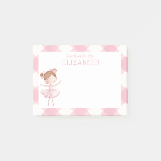 Gepersonaliseerde Girl Waterverf Ballerina Kinder  Post-it® Notes (Voorkant)