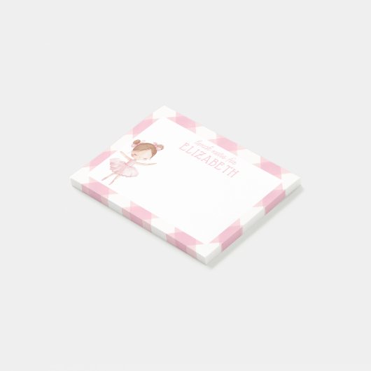 Gepersonaliseerde Girl Waterverf Ballerina Kinder  Post-it® Notes (Schuin)