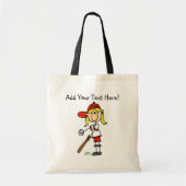 Gepersonaliseerde Girls Baseball Canvas tas (Voorkant)