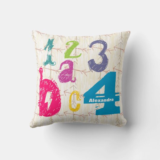 Gepersonaliseerde Girl's Room Crossed Arrow ABC 12 Kussen (Achterkant)