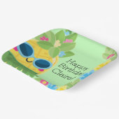 Gepersonaliseerde Girly Ananas Tropische Verjaarda Papieren Bordje (Gebogen)