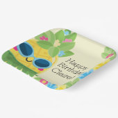 Gepersonaliseerde Girly Ananas Tropische Verjaarda Papieren Bordje (Gebogen)