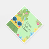 Gepersonaliseerde Girly Ananas Tropische Verjaarda Servet (Hoek)