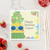 Gepersonaliseerde Girly Ananas Tropische Verjaarda Servet (Insitu)