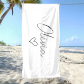 Gepersonaliseerde Girly Beach Handdoek met Naam & 