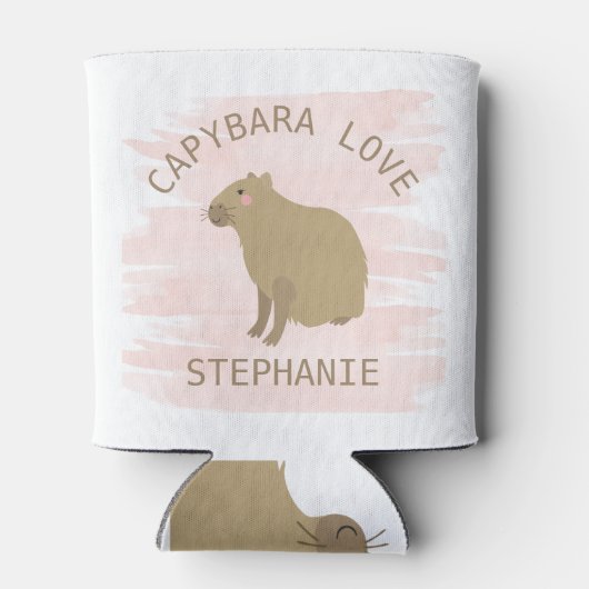 Gepersonaliseerde Girly Capybara Love Blikjeskoeler (Achterkant)