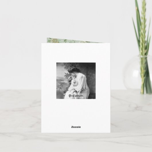 Gepersonaliseerde Girly Elegante Groene en Roze Notitiekaartje (Achterkant)